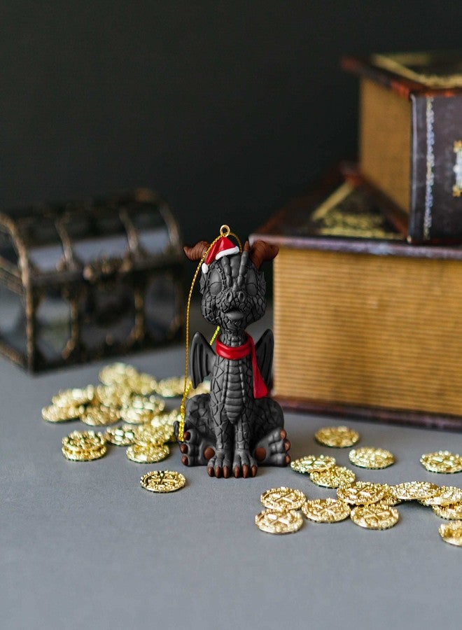 JFSM INC Baby Black Dragon Hanging Christmas Tree Ornament Figurine - Christmas Tree Decorations, Dragon Lover Gift, Holiday Stocking Stuffer - Image 3
